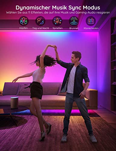 Govee LED Strip 10 m, Smart RGBIC LED Strip, Fairy Lights, LED Strip Works with Alexa & Google Assistant, DIY Segment Control, App Control, Music Sync, Decoration for Party, Home, Bedroom