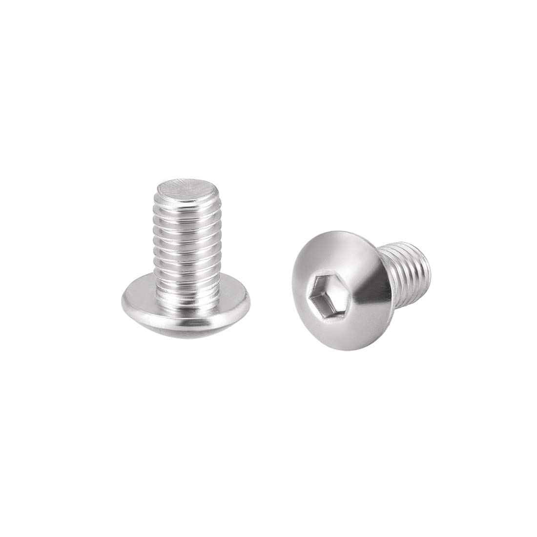 sourcing map M5x8mm Machine Screws Hex Socket Round Head Screw 304 Stainless Steel Fasteners Bolts 50pcs
