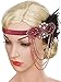 Vijiv Red 1920s Flapper Headband Accessories Gatsby Style 20s Headpiece