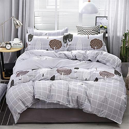 YYSZM Stripe Lattice Duvet Cover Pillowcase Bed Sheet Bedding Sets Queen King Size C 220x240cm/87x94in