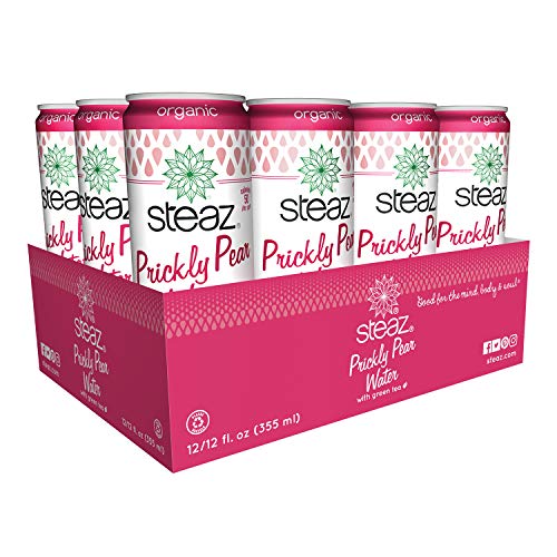 Steaz Prickly Pear Water, Green Tea, 12 OZ (Pear Water with Green Tea)