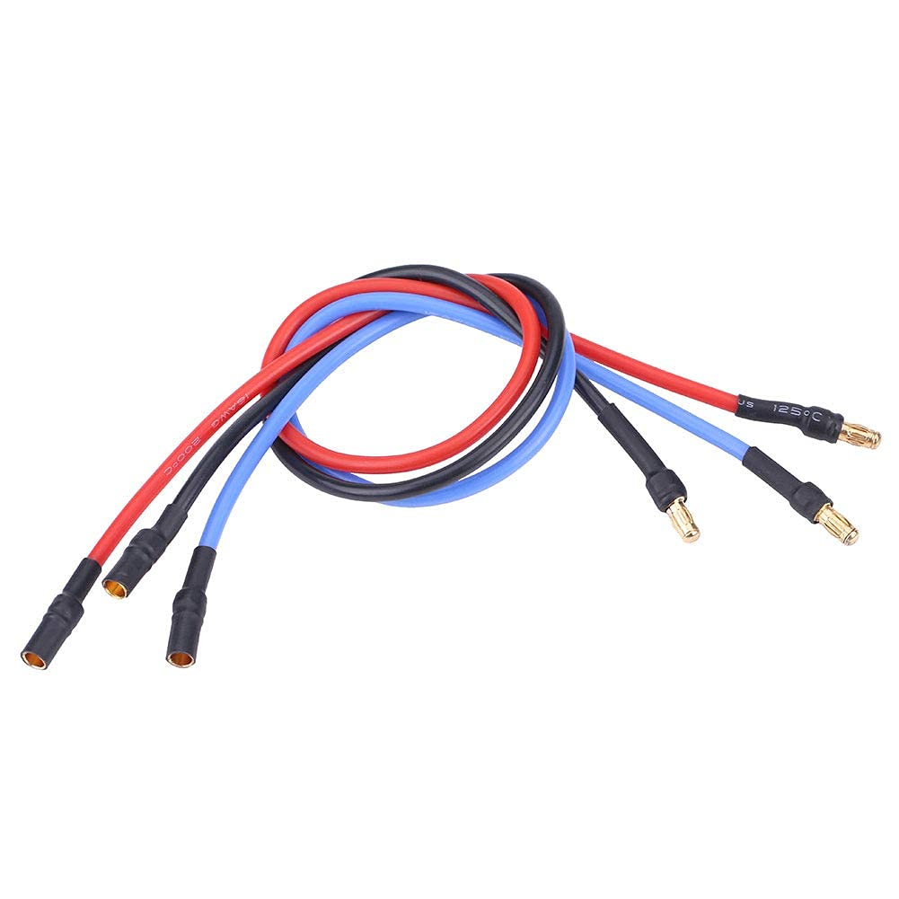 3Pcs/Set ESC Extension Cable,Silicone Electronic Speed Controller ESC Motor Cable with 3.5mm Banana Connector RC Accessory