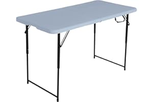 Peakform 4-Foot, Height Adjustable, Fold in Half Table, Gray