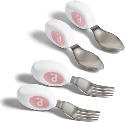 doddl Fork & Spoon Cutlery Set for Children 12m+ Dusky Rose Twin Pack