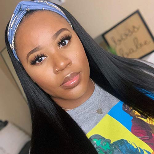150-Density-Silky-Straight-Human-Hair-Headband-Wigs-Silky-Straight-Brazilian-Virgin-Human-Hair-Machine-Made-Headband-Wig-For-Black-Women-Natural-Color-12-Inch