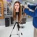 Premium Aluminum Tripod Wig Stand, Klvied Adjustable Mannequin Head Stand, Heavy Duty Canvas Wig Head Stand for Professional Hairdressing, Cosmetology Training With Travel Bag, Silver