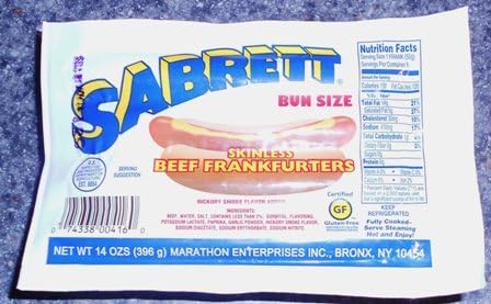 Sabrett Skinless Beef Frankfurters 14 Oz (6 Pack)