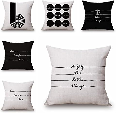Throw Pillow Covers Cotton Linen Sofa Cushions Case Standard 18 x 18 for Couch Set of 6