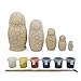 BestPysanky Set of 5 Unpainted Wooden Nesting Dolls 4.25 Inches