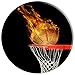 Hoop Swish Basketball On Fire On Black Background PopSockets PopGrip: Swappable Grip for Phones & Tablets PopSockets Adhesive PopGrip