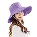 Outdoor UV Protection Rain Cap Waterproof Rain Hat Wide Brim Bucket Hat (Purple)