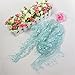 Ammazona Fashion Lace Tassel Sheer Burntout Floral Print Triangle Mantilla Scarf Shawl (A)