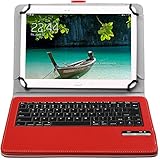 Acer Iconia Tab 10 A3-A20 keyboard case, VSTN ® High quality Ultra-thin universal Portfolio Case - Detachable Bluetooth Keyboard Stand Case / Cover for Acer Iconia Tab 10 A3-A20 tablet. (Red)