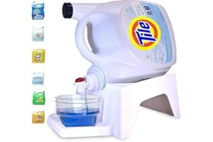 SKYWIN TidyFriend Laundry Detergent Dispenser with Tray, Laundry Soap Dispenser with Non-Slip Rubber Feet for Washing Room Organization, Easy Pour (White)