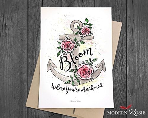 "Bloom Where You are Anchored" 5x7 Greeting Card