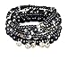 Multilayer Bohemian Black Beaded Bracelet Crystal pendant Charm Stretch Beach Bangle Bracelet Jewelry 7 Colors for Women