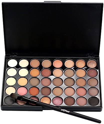Flyclore 40 Colors Matte Eyeshadow + Brush Set Palette Makeup EyeShadow Cream Matt Eyeshadow Cosmetic Professional Box Makeup Kit Set Girls Gift (A)