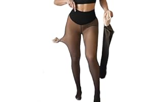 New Compression Band Model One-Seam Translucent Fleece Lined Tights,fleece tights,Plus Size Warm High