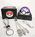 BKING-BOX Pokemon Go Master Ball 12000mAh Power Bank USB Dual Battery Poke Ball Travel Portable Charger with LED Light, Keychain and 2 in 1 Multiple USB Charging Cable for iOS and Android Devices