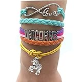 TimeLogo Infinity UNICORNS Bracelet-Handmade Gift for Girls UNICORN Jewelry, Infinity Bracelet Unicorn Charm, Gift Boxed Women and girls Children and adult sizing Gift
