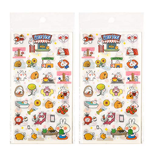 Korean Stationery Stickers Letter Stickers,12 Sheets Small Kawaii