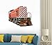 Red Stripped Locomotive Train Wall Decal by Wallmonkeys Peel and Stick Graphic (12 in W x 11 in H) WM325242