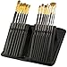 Paint Brushes - 15 Pc Brush Set for Watercolor, Acrylic, Oil & Face Painting | Long Handle Artist Paintbrushes with Travel Holder (Black) & Free Gift Box | Premium Art Supplies by MyArtscapeTM