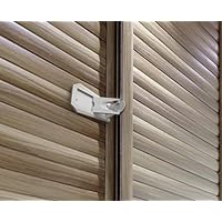 Sure Basics Sliding Door Lock SB22, Grey/White (2 Pack)