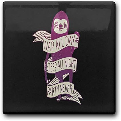 Linpark Cute Sloth Square Drink Coaster Holder Cup Mats Ceramics 11cm