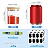 SAWAKE Glass Storage Jars with Bamboo Lids Silicone Ring Set of 12 (250ml) Small AirTight Kitchen Canister Jar Storage Container with Measuring Spoon for Spice Sugar Tea Coffee Beans Nuts Herbs Grains