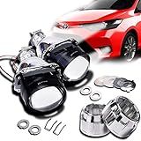 Zento Deals 2 Pieces of Mini H1 HID Bi-Xenon Projector Lens for H1 Bulb Model- Clear Bright High and Low Bim Light with Aluminum Housing for All Weather