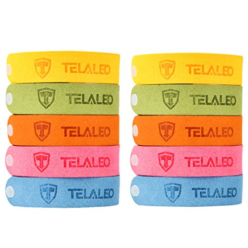 TELALEO Mosquito Repellent Bracelet 10 Pack,100%Natural Plant-Based Oil, Deet-Free Insect Bug Repellent Bands, Non-Toxic Safe For Kids, Indoor Outdoor