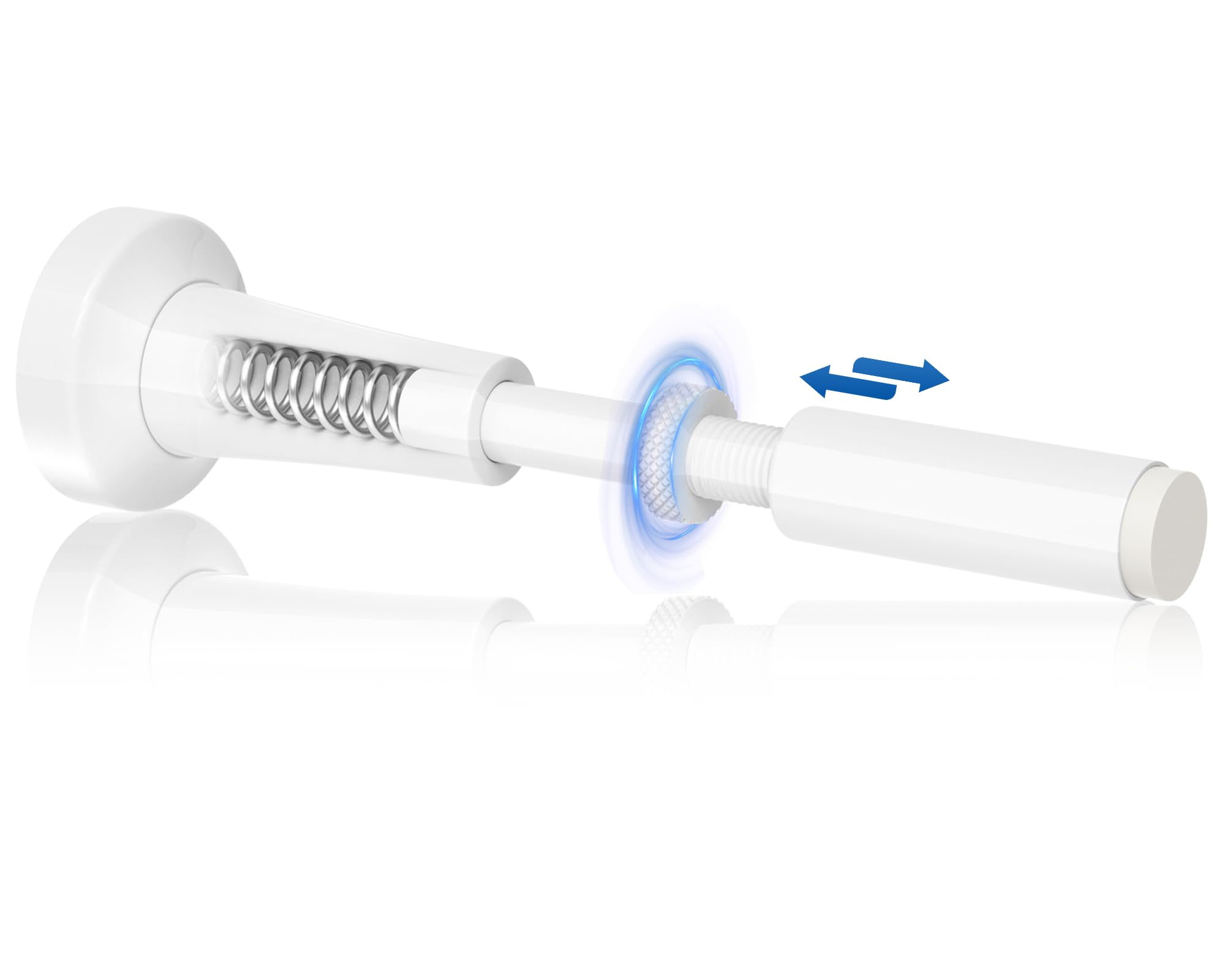 Photo 1 of 1pcs Adjustable Spring Door Stops, 4.17-5.35in Aluminum Long Door Stoppers with Silicone Tip, Matte Black Door Stop for Bottom of Door, Screw & Adhesive Installation, White