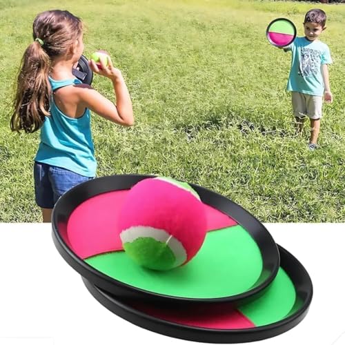 Jogo Brinquedo Bateu Colou, 2 Raquetes e 1 Bolinha, Jogo Divertido Esporte ao Ar Livre, Raquete Bate e Gruda