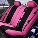 FH Group FB030115 Combo Light & Breezy Cloth Full Set Car Seat Covers (Airbag & Split Ready), Pink/Black- Fit Most Car, Truck, SUV, or Van