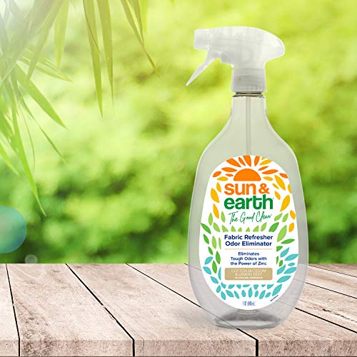 Fabric Refresher Odor Eliminator with Zinc by Sun & Earth, Cotton Blossom & Lemon Zest All-Natural Fragrance, 32 oz. (Pack of 1)
