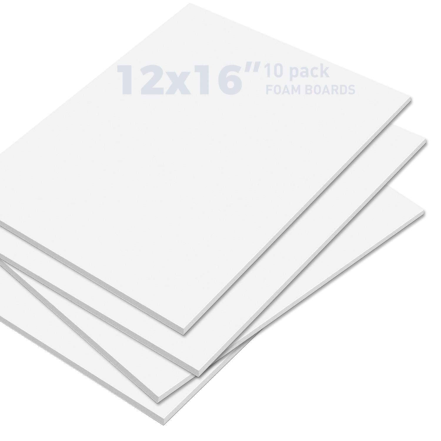 Photo 1 of Golden State Art, Pack of 10, 1/8" Thick, 12x16 White Foam Boards (12x16, White)