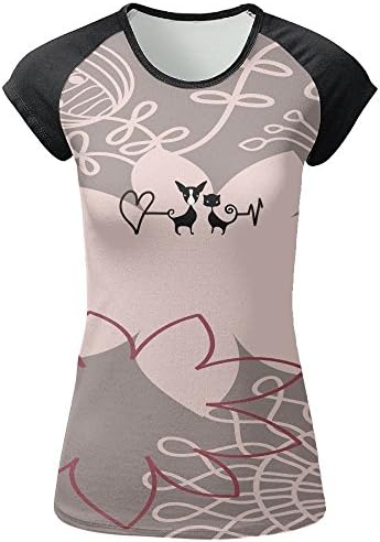 S9Ss Shirts Dog &amp; Cat Heartbeat Unisex 3D Printed Cotton T-Shirts Shirts