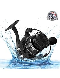 Cadence CS5 Spinning Reel, carrete de pesca de cuadro de carbono ultraligero con 9 rodamientos de par bajo Super Smooth Potente carrete de pesca Spinning con 39LBs Max Drag, relación de transmisión de 6.2: 1 para pesca de graves