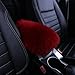 MLOVESIE Auto Center Console Armrest Pad, Warm Winter Fluffy Sheepskin Wool Vehicle Center Console Arm Rest Seat Box Pad Cover Cushion Universal Fit for Most Car(5.91x11.81 inches) (Wine Red)