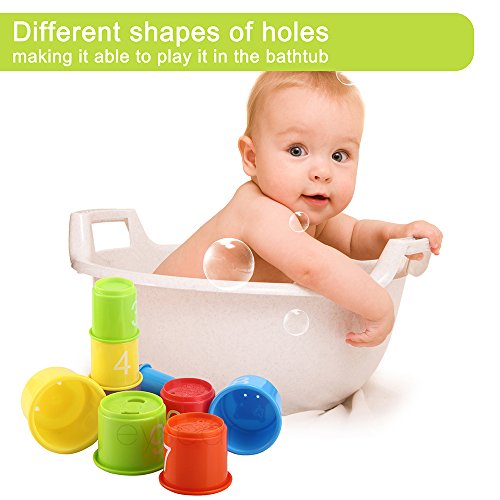 Stacking Cups Early Educational Toddlers Toy Bathtub Toys with Numbers