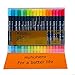 Huhuhero Double-Ended Fine and Soft Brush Tip Watercolor Art Pen Markers, Assorted Colors (No Duplicates), 36 Pack
