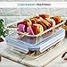 Glass Casserole Dish with Lid - (Set of 2) 12x8 Inch Freezer-to-Oven Safe Baking Dish and Airtight Food Storage Containers, Large Bakeware Pan for Casseroles, Lasagna or Store Leftover Food, 64 Ounce