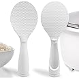 2 Pcs Non-stick Standing Rice Serving Spoon - Non Stick Stand-up Rice Scooper - Heat Resistant Cooker Scoop Paddle (White)