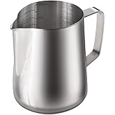 homEdge Espresso Steaming Pitchers 20 OZ / 600ml, Stainless Steel Frothing Pitcher with Measurement Scale