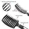 Bargainbuys-Boar-Bristle-Curved-Vent-Brush-and-Detangler-Professional-Styling-Hair-Brush-for-Men-WomenReducing-Hair-Breakage-and-FrizzySuitable-for-All-Hair-TypesUnisex-Black FIXHAIR Natural Boar Bristles Hair Brush for Men,Women,Teenage Girls,Detangling Hairbrush For Extensions,Reduce Breakage…