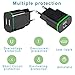 Power-7 European Plug Adapter, Travel Charger 3-Pack 2.1Amp Europe Dual USB Wall Charger Power Adapter with LED Light for iPhone X 8 7 6 6S Plus, iPad, LG, Moto, Samsung S9 S8 S7 S6, Android (Black)