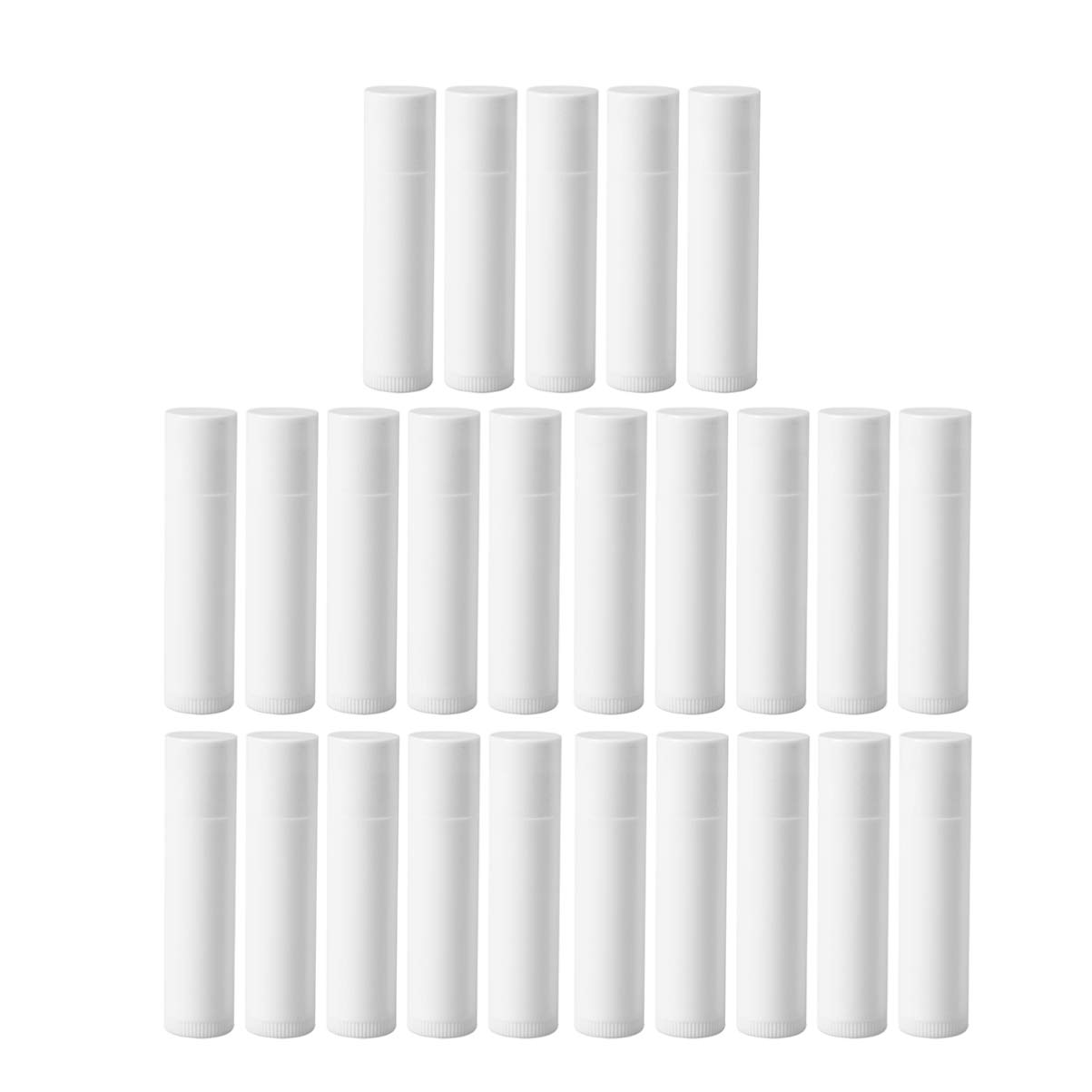 Beaupretty Lip Balm Bottles 25pcs 5g Lipstick Tube Lip Balm Containers Empty Plastic Container for Lip Gloss(White) Black Lipstick