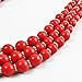Jane Stone Red Bubble Necklace 3-Layer Illusion Necklace Wedding Bridal Jewelry(Fn0659-Red)