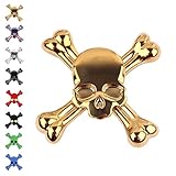 Tepoinn Fidget Spinner Gold Fidget Spinner Skull Finger Spinner EDC Hand Spinner with Ultra Fast Ceramic Bearing, Small Size Anxiety Relief Finger Relief Toys for Kids & Adults